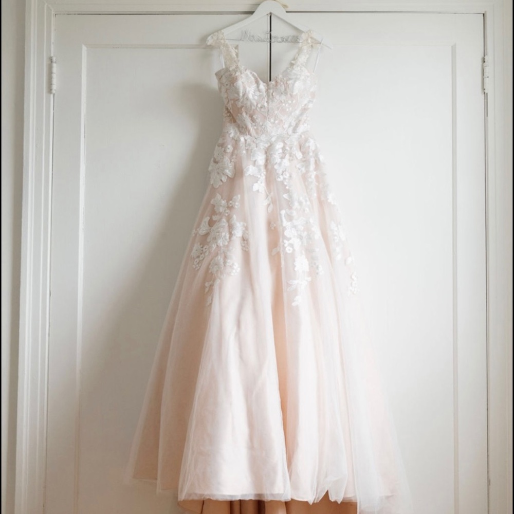 Blush Floral Wedding Dress